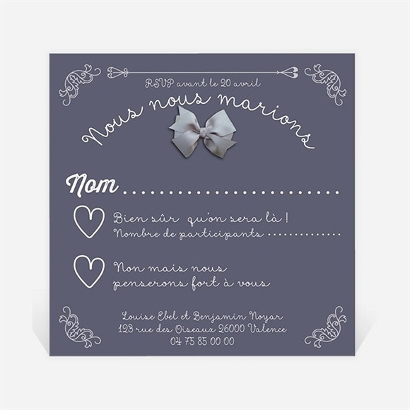 Carton réponse mariage Les Amoureux réf.N300324