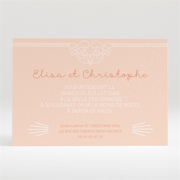 Carton d'invitation mariage Pastel surprise réf.N120266