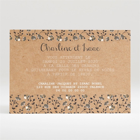 Carton d'invitation mariage Retro chic Liberty réf.N120267