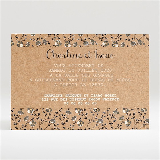 Carton d'invitation mariage retro chic liberty