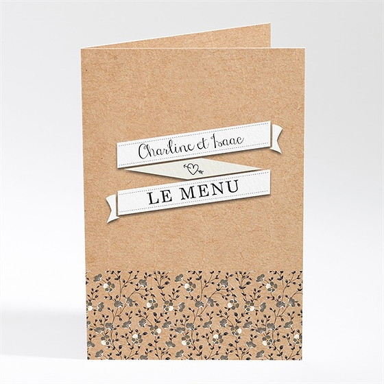 Menu mariage retro chic liberty