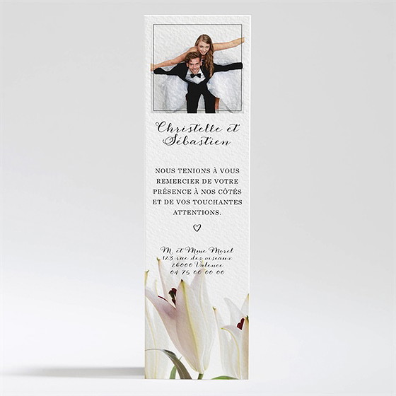 Remerciement mariage effet surprise