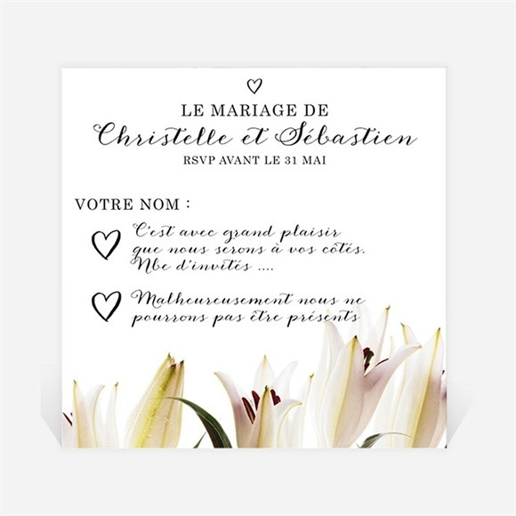 Carton réponse mariage Effet Surprise réf.N300328