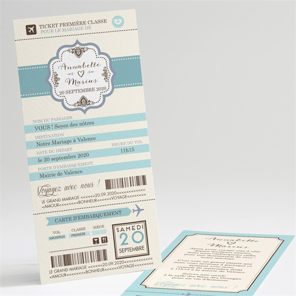 Faire-part mariage Ticket première classe réf.N22117
