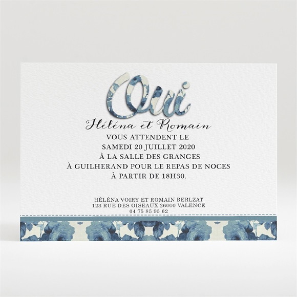 Carton d'invitation mariage Étiquettes trompe l'oeil réf.N120271