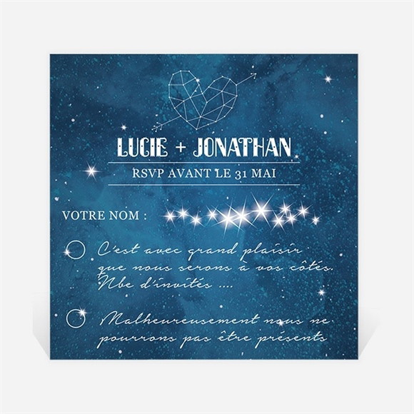 Carton réponse mariage Univers Amour réf.N300333