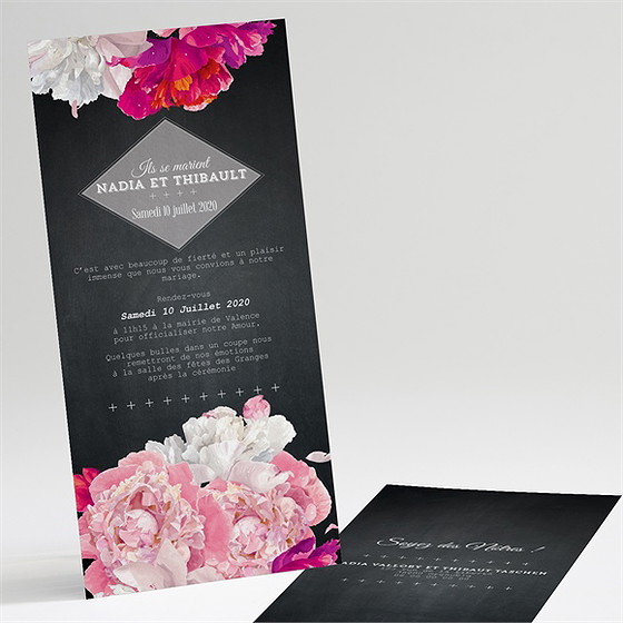 Faire-part mariage fleurs modernes