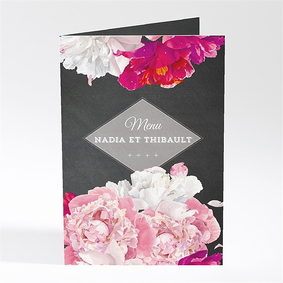 Menu mariage fleurs modernes