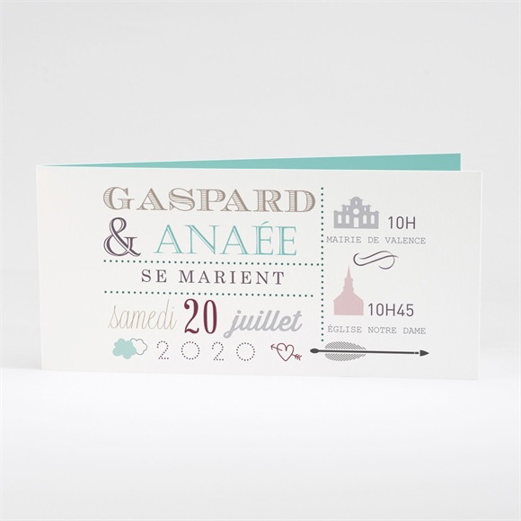 Faire-part mariage Motifs et jeu typographique réf.N43139