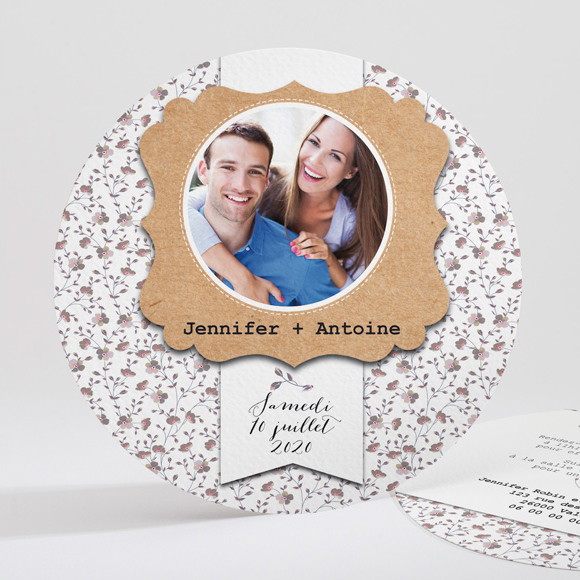 Faire-part mariage Liberty romantique réf.N32159