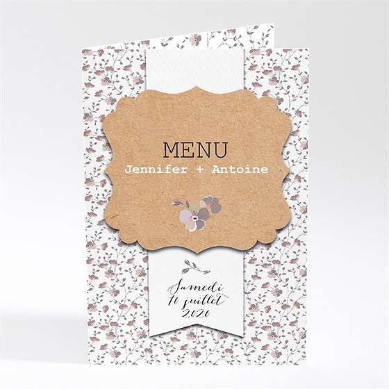Menu mariage liberty romantique