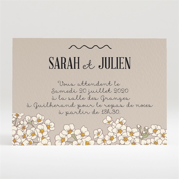 Carton d'invitation mariage classique sobre et simple réf.N120279