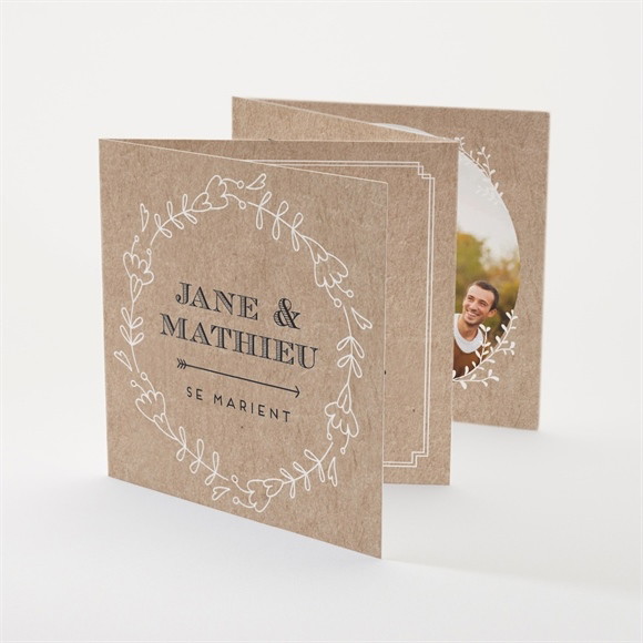 Faire-part mariage Kraft en folie réf.N83101