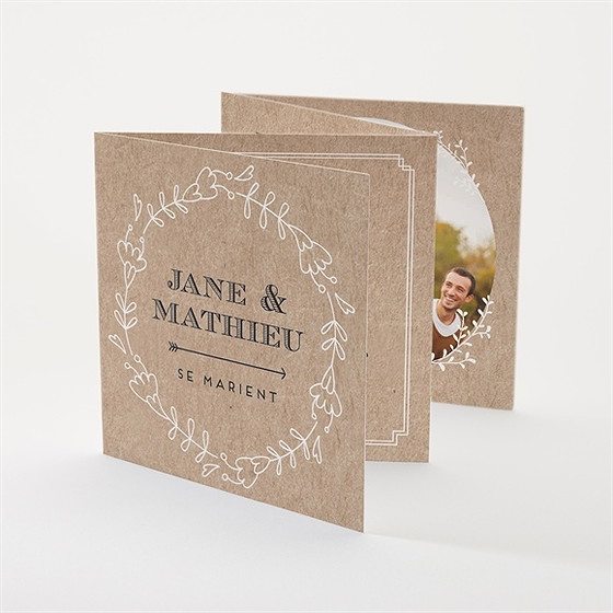 Faire-part mariage kraft en folie