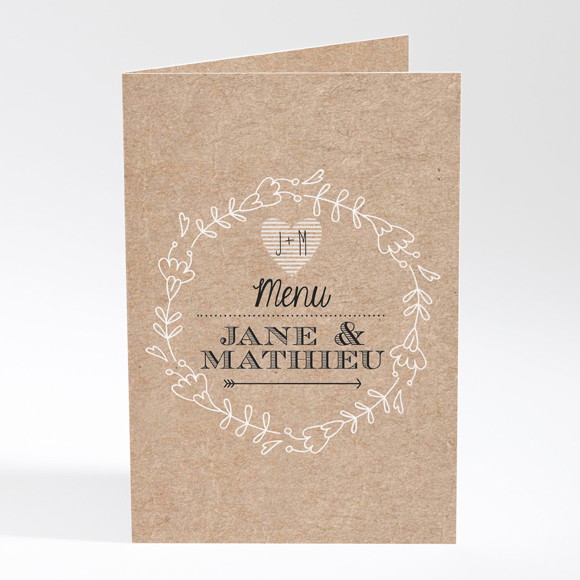 Menu mariage Kraft en folie réf.N401412