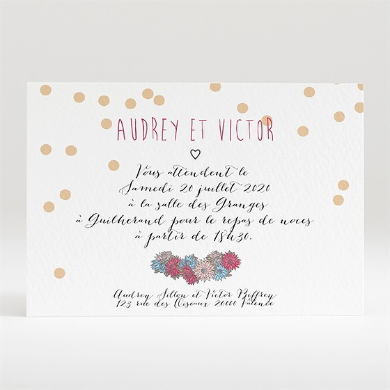 Carton d'invitation mariage tendance et délicat