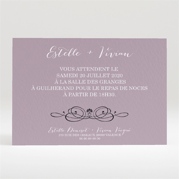 Carton d'invitation mariage Décoration florale réf.N120283