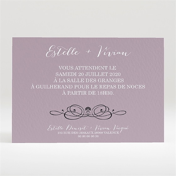 Carton d'invitation mariage décoration florale