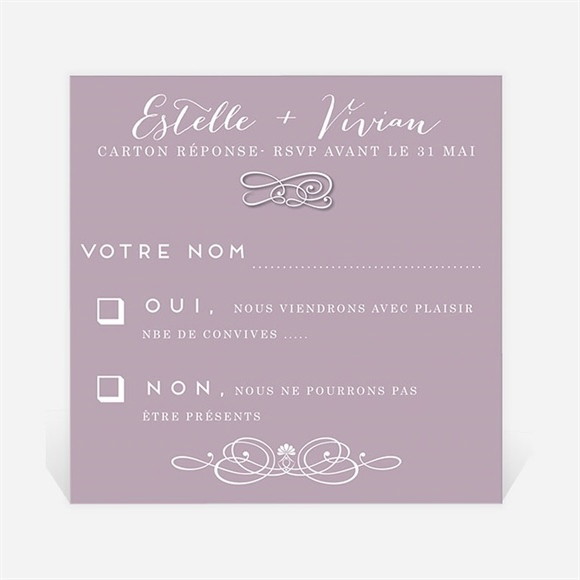 Carton réponse mariage Décoration florale réf.N300343