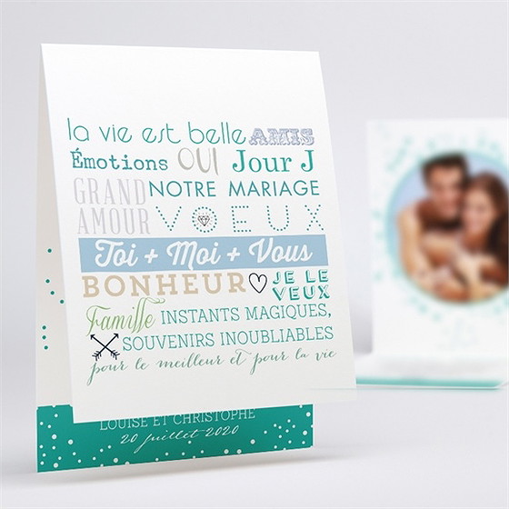 Faire-part mariage camaïeu