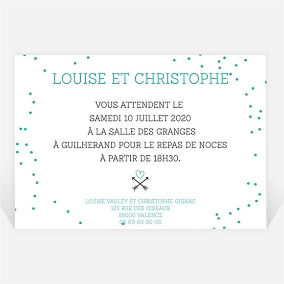 Carton d'invitation mariage Camaïeu réf.N120284