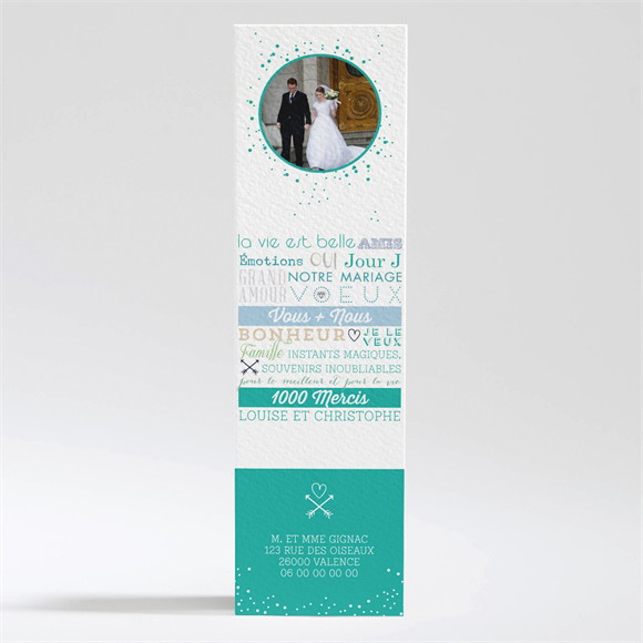 Remerciement mariage Camaïeu réf.N200304