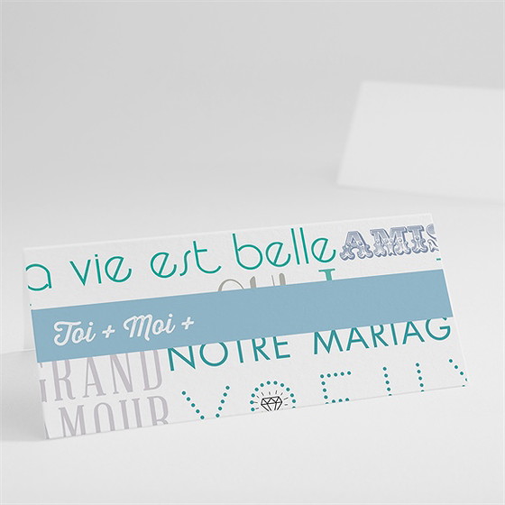 Marque-place mariage camaïeu