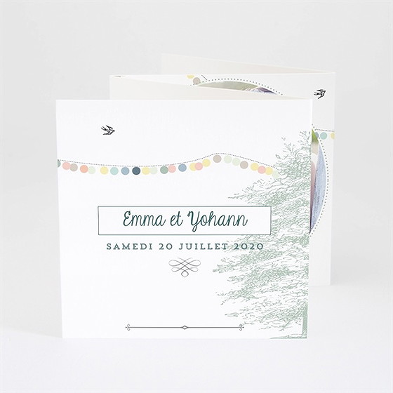 Faire-part mariage guirlande de pastels