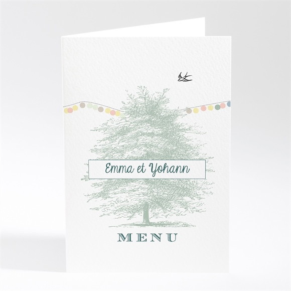 Menu mariage Guirlande de pastels réf.N401419