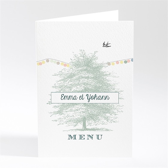 Menu mariage guirlande de pastels