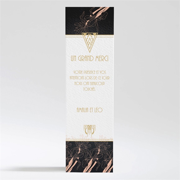 Remerciement mariage Art deco ardoise réf.N200305