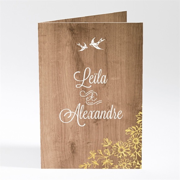 Menu mariage Fond en bois réf.N401423