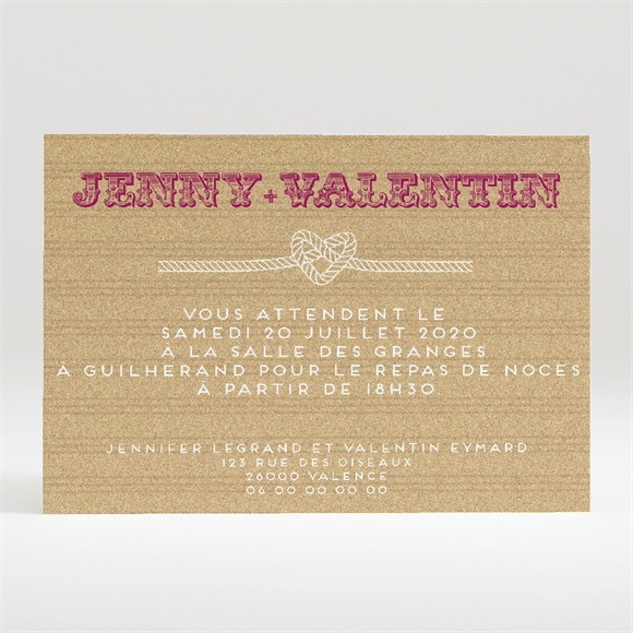Carton d'invitation mariage On s'unit réf.N120291