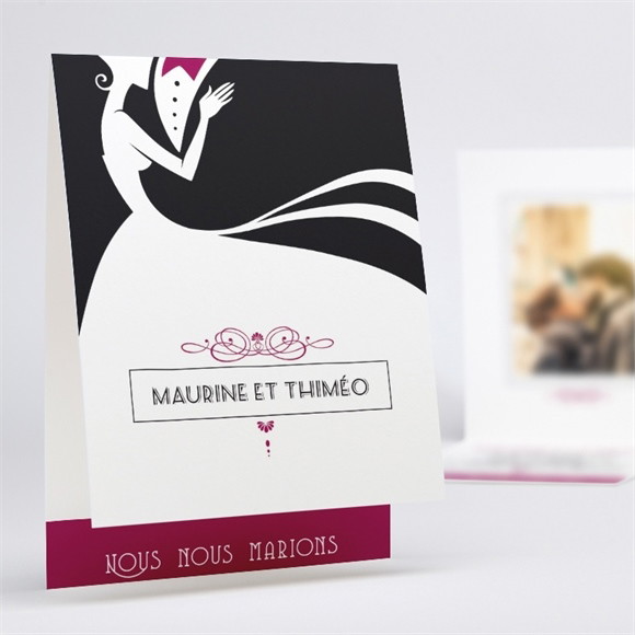 Faire-part mariage Contraste des couleurs réf.N50145