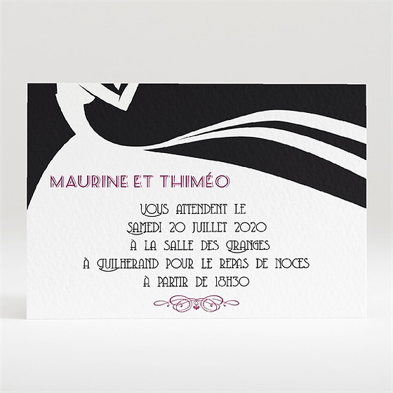 Carton d'invitation mariage contraste des couleurs