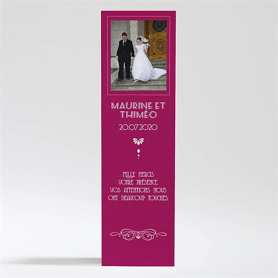 Remerciement mariage contraste des couleurs