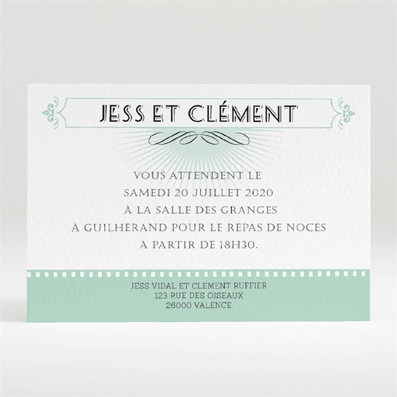 Carton d'invitation mariage Ticket cinema réf.N120292