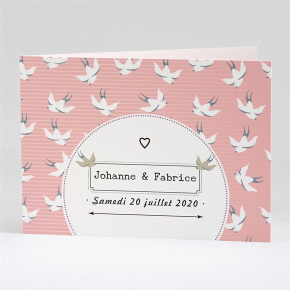 Faire-part mariage Nos motifs hirondelles réf.N42132