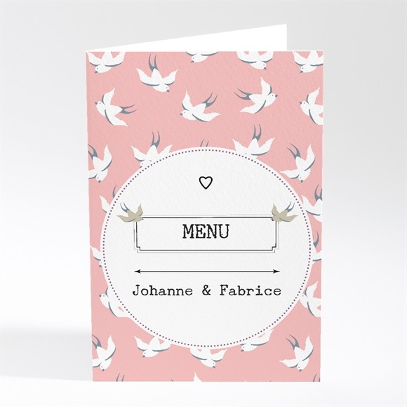 Menu mariage Nos motifs hirondelles réf.N401430