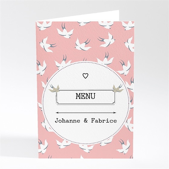 Menu mariage nos motifs hirondelles