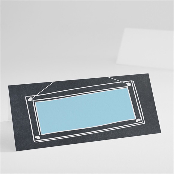 Marque-place baptême Fanions bleus sur ardoise réf.N440370