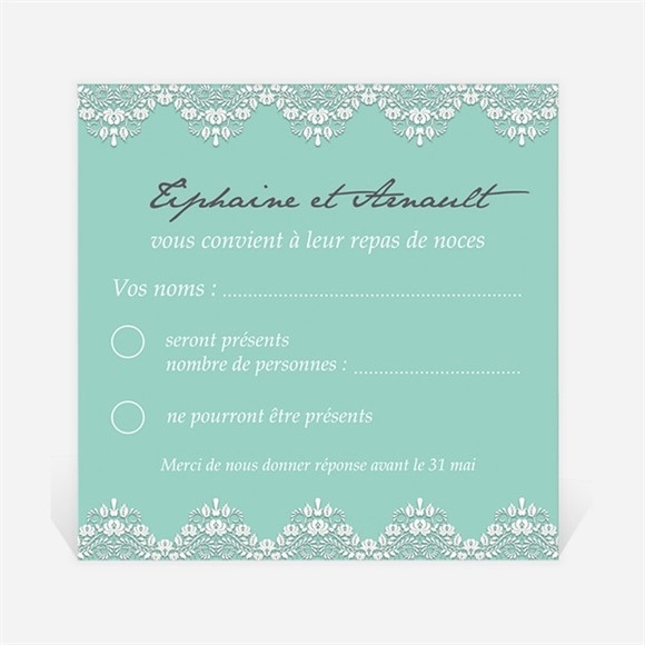 Carton réponse mariage Strass et paillettes réf.N300354