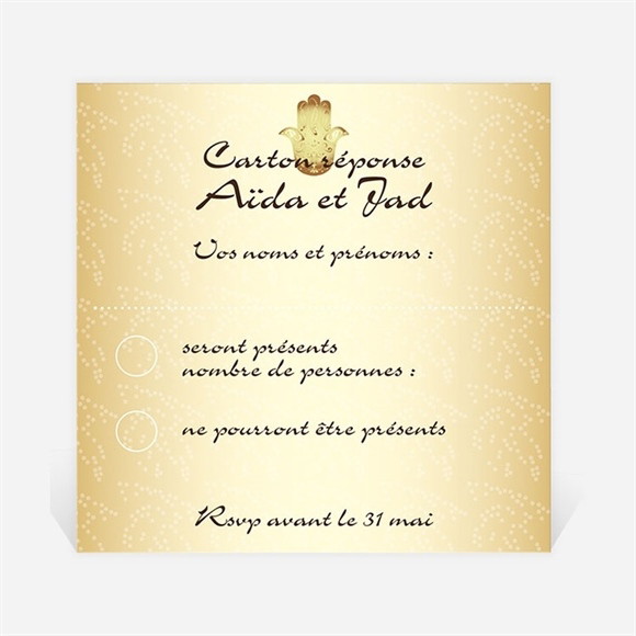 Carton réponse mariage Féerique et scintillant réf.N300357