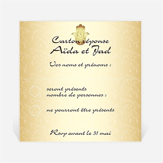 Carton réponse mariage féerique et scintillant