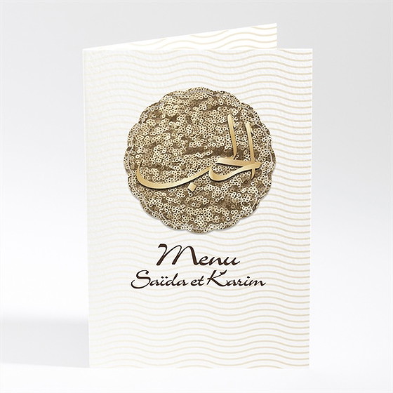 Menu mariage soleil et or