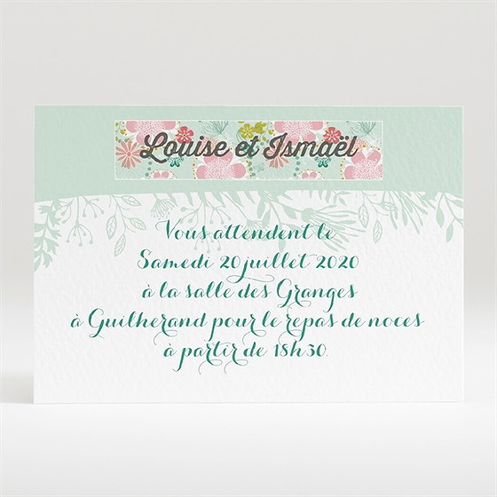 Carton d'invitation mariage le printemps