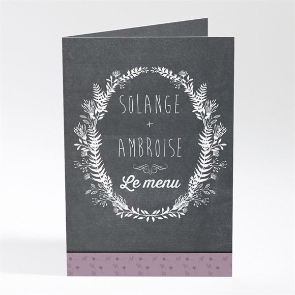 Menu mariage Découpe ardoise photo réf.N401437