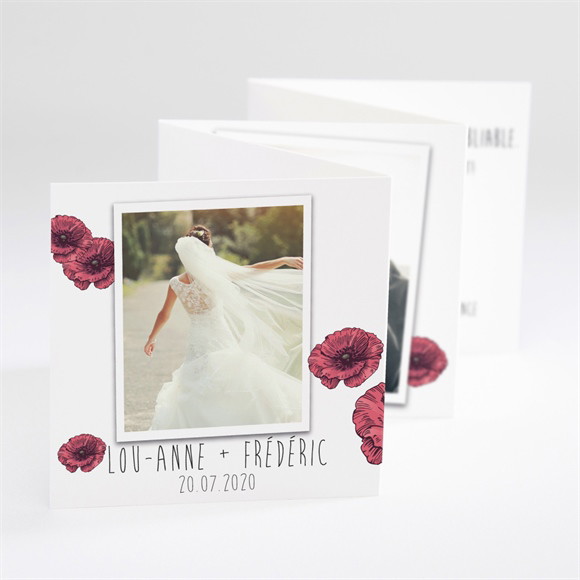 Remerciement mariage Champs de coquelicots réf.N80059