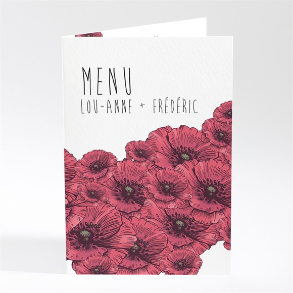 Menu mariage Champs de coquelicots réf.N401439