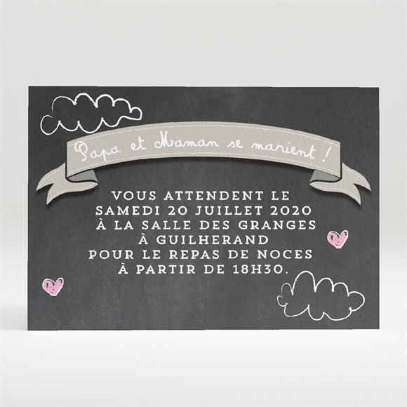 Carton d'invitation mariage Les enfants annoncent réf.N120303